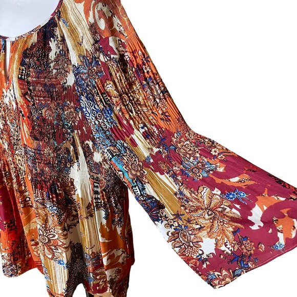 Avenue Womens Keyhole Blouse Smock Bodice Boho Peasant Sleeves Plus Size 26 c - Picture 6 of 12